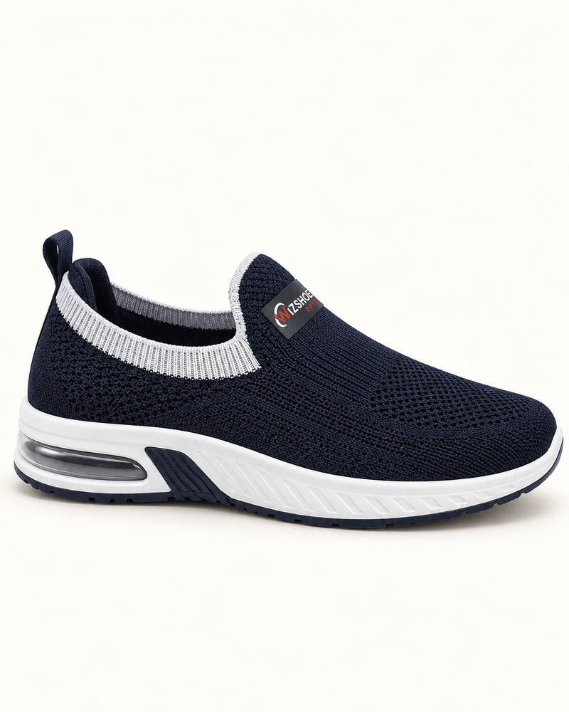 Women Knitted Slip-On Sneakers — Navy Blue
