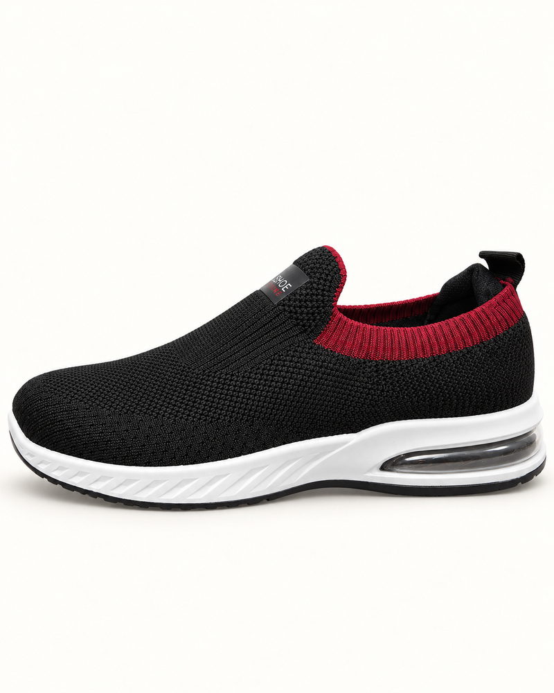 Women Knitted Slip-On Sneakers — Black