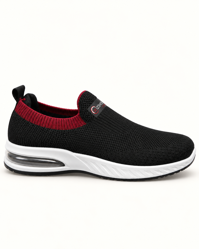 Women Knitted Slip-On Sneakers — Black