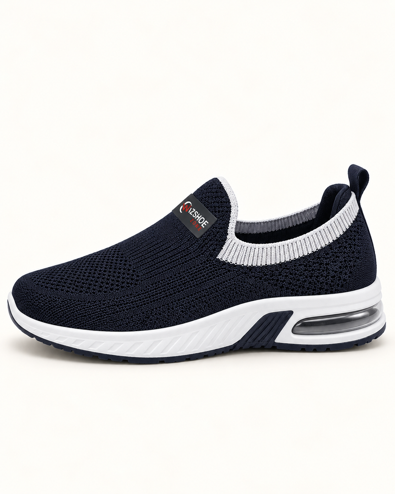 Women Knitted Slip-On Sneakers — Navy Blue