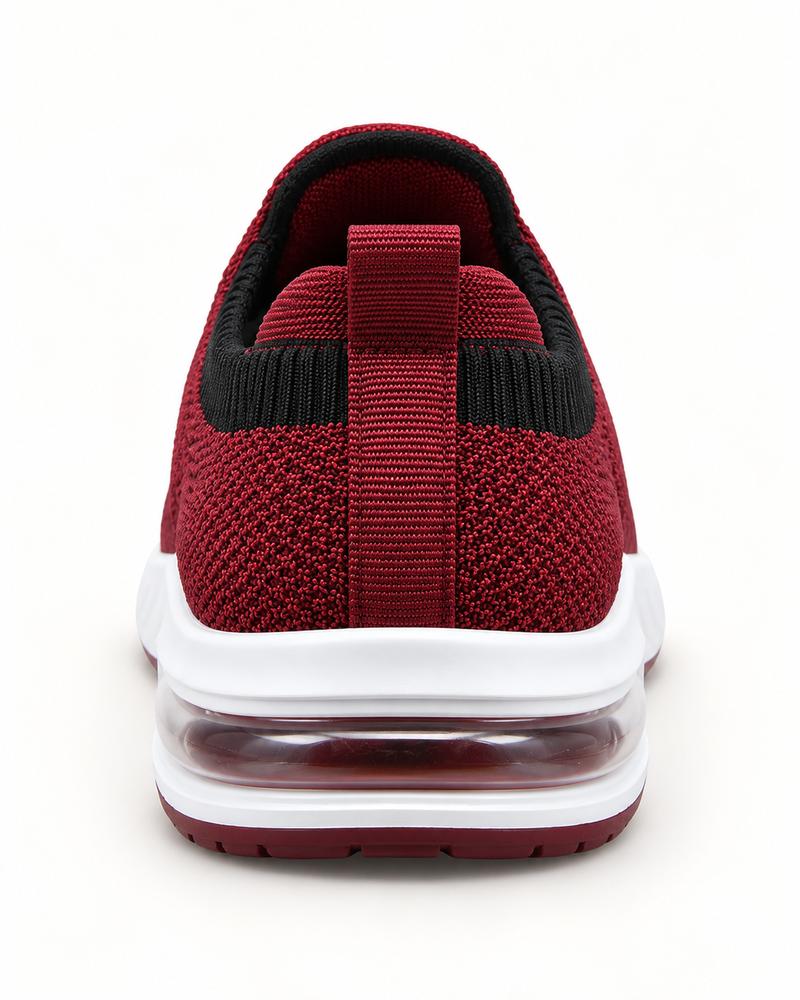 Women Knitted Slip-On Sneakers — Burgundy